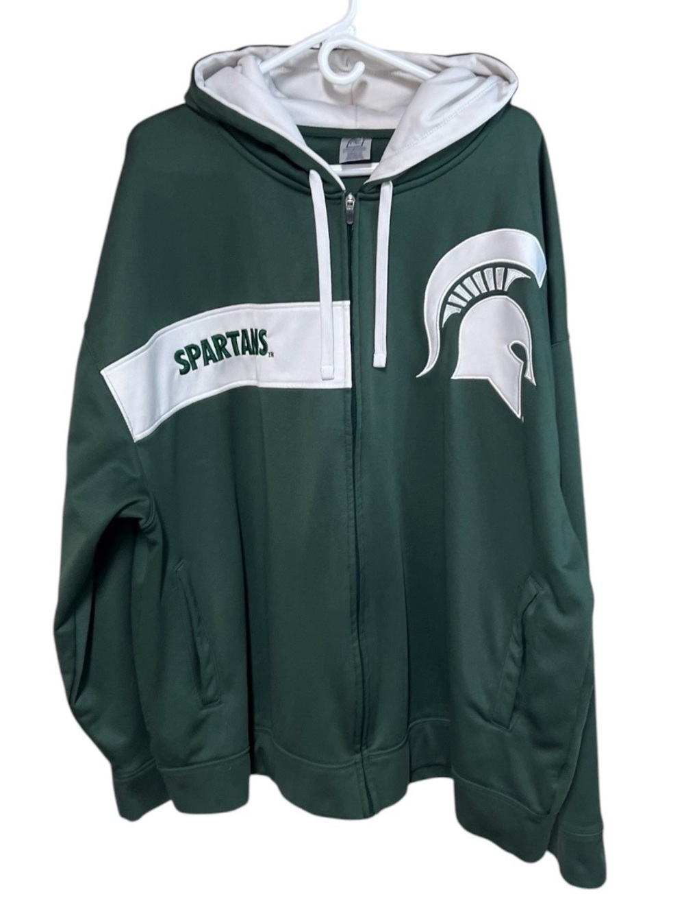 NCAA Pro edge Michigan State Spartans Mens 3XL Green/White Fleece Lined Hoodie